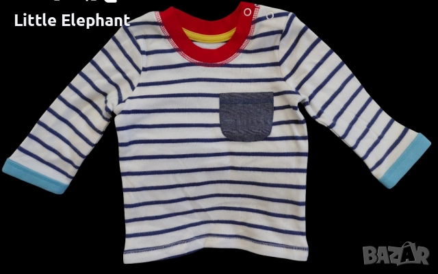 Блузка с дълъг ръкав за 6-9 мес момченце"Summer vibes",джобче,Англия/нова