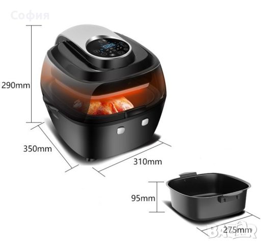 Фритюрник за пържене без мазнина 6.5 л Smart Fries Air Fryer (6.5L), снимка 2 - Фритюрници - 46067637