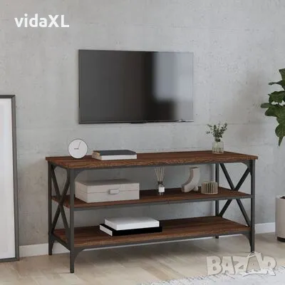 vidaXL ТВ шкаф, кафяв дъб, 100x40x50 см, инженерно дърво(SKU:825796), снимка 2 - Шкафове - 49075459