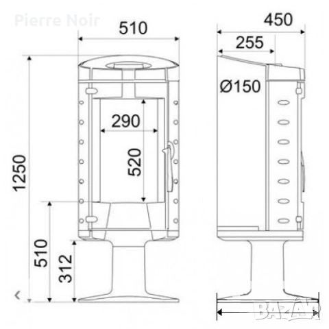 Френска чугунена печка / камина , снимка 7 - Камини - 53031009