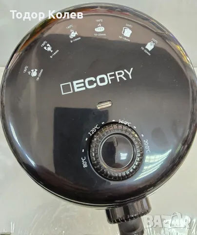 Еър фрайър с  горещ въздух ECOFRY
 1000W  2литра, Черен., снимка 3 - Фритюрници - 48010128