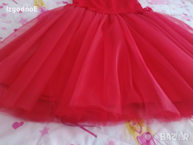 158 Нова  червена рокля, празнична рокля с туту пола, снимка 7 - Детски рокли и поли - 45406929