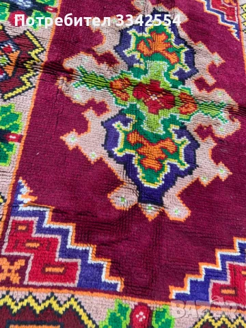 КИТЕНИК АЛИЯ КИЛИМ ГУБЕР ЧЕРГА-185 Х 130 СМ.-УПОТРЕБЯВАН, снимка 5 - Антикварни и старинни предмети - 50636969