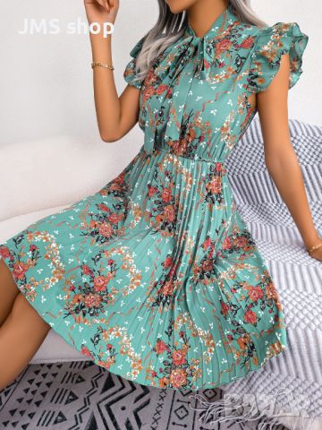 Ваканционна дамска елегантна рокля с кръгло деколте, без ръкави, 3цвята , снимка 17 - Рокли - 45368708