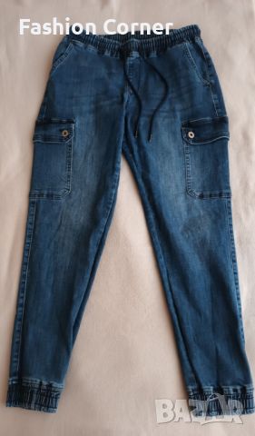 Еластични панталони имитиращи дънки Л размер, Спиди, снимка 1 - Дънки - 45250734
