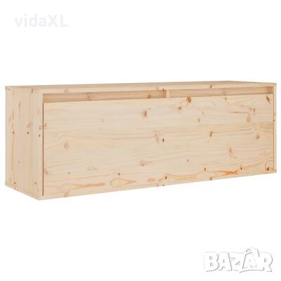 vidaXL Стенен шкаф, 100x30x35 см, борово дърво масив（SKU:813465, снимка 1 - Шкафове - 46084388