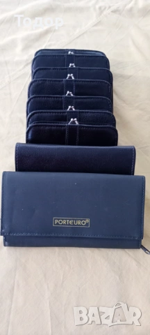 Продавам дамски портмонета, естествена кожа, черни