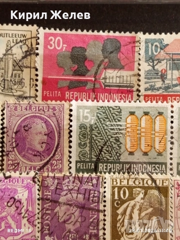 Стари пощенски марки от цял свят смесени БЕЛГИЯ, АМЕРИКА, ИНДОНЕЗИЯ за КОЛЕКЦИЯ ДЕКОРАЦИЯ 51566, снимка 5 - Филателия - 53218754