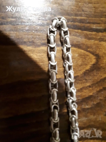 Масивен сребърен ланец, снимка 3 - Колиета, медальони, синджири - 53939620