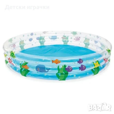 Детски надуваем басейн Bestway, 183 х 33 см, 3 пръстена, PVC, морски свят, снимка 2 - Басейни и аксесоари - 49925838