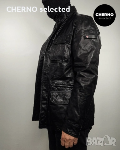 Мъжко яке от естествена кожа STRELLSON HUCK Men’s Leather Multipocket Casual Jacket – размер L , снимка 9 - Якета - 53697196
