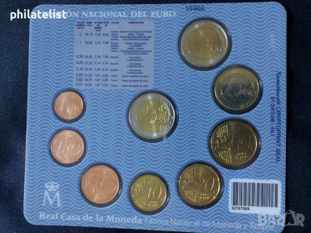 Испания 2007 – Комплектен банков евро сет от 1 цент до 2 евро + 2 евро Римски договор (TOR), снимка 4 - Нумизматика и бонистика - 45544978