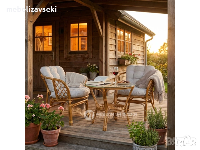 Нов! Ратанов комплект Астор, снимка 2 - Градински мебели, декорация  - 53807144