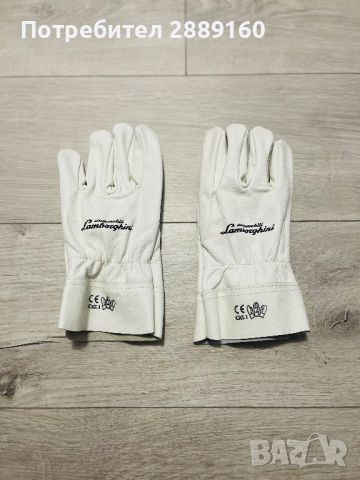 Оригинални снежно бяли кожени ръкавици за Lamborghini, снимка 5 - Аксесоари и консумативи - 46369060