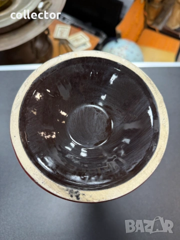 Червена керамична ваза под формата на амфора. №7867, снимка 6 - Антикварни и старинни предмети - 53476321