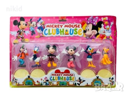 6 бр Мики Мини Маус Mickey Minnie пластмасови фигурки играчки украса торта , снимка 1 - Фигурки - 46242672