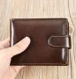 Мъжки луксозен и защитен, тъмнокафяв голям кожен портфейл!, снимка 6
