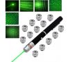 Лазерна показалка със зелена светлина и 13 приставки, снимка 1