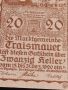 Банкнота НОТГЕЛД 20 хелер 1920г. Австрия перфектно състояние за КОЛЕКЦИОНЕРИ 45099, снимка 3
