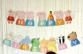 Картонена торта (кутия) Пепа пиг + банер Happy Birthday Пепа пиг, снимка 2