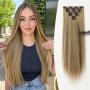 Екстеншън с клипс Удължение за Коса Различни цветове 7 реда треса, снимка 4