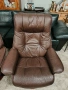 Комплект от две Relax кресла с табуретка от естествена кожа , снимка 4