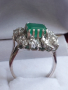 Дамски златен 18к пръстен с изумруд и брилянти, снимка 6