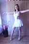 Бяла  рокля за спортни танци с ресни и кристали, снимка 5