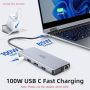 Нова USB C докинг станция за лаптоп с HDMI, DP, VGA и RJ45 12 в 1 хъб, снимка 7