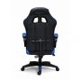 Ергономичен геймърски стол с масажна функция и поставка за крака – черно-син, снимка 2