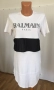 Л / ХЛ Оригинална Balmain Дамска Туника Тениска Бяла Черна Еластичен памук, снимка 1