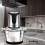 Чопър Rosberg R51111E, 500W, 3л., 2 скорости, стъклена купа, Черен/ Сребрист, снимка 4