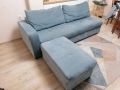 Комплект холна гарнитура - разтегателен диван + таборетка, снимка 1 - Дивани и мека мебел - 45953987