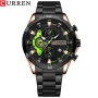 CURREN 8402 – BLACK GREEN — Мъжки спортно-елегантен часовник, снимка 1