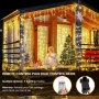Коледни лампички Coanto Icicle за външно ползване, 400 LED, 10 м, 80 капки, 11 режима, дистанционно, снимка 2