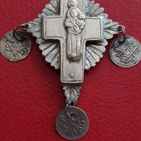 Много стар православен кръст от високопробно сребро 900, снимка 4 - Антикварни и старинни предмети - 45003629