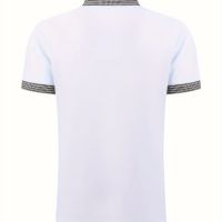 Мъжка ежедневна карирана риза с ревер,4 копчета,винтидж стил и къс ръкав, снимка 2 - Тениски - 45641800