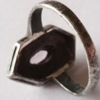 Сребърен пръстен с розов кварц., снимка 4 - Пръстени - 45551523