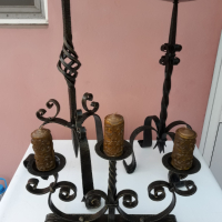 свещник от ковано желязо, снимка 2 - Антикварни и старинни предмети - 45040654