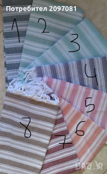 Пещемал 100/180 см бързо съхнещи памучни кърпи, снимка 1
