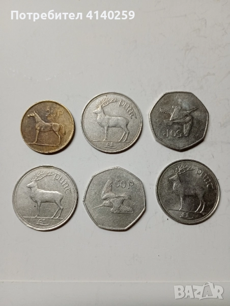 ИРЛАНДИЯ Монети 1 паунд 1998 1995 1990 г , снимка 1