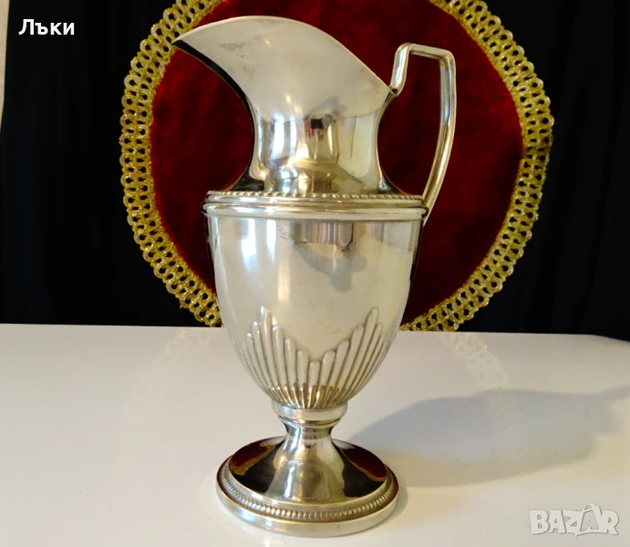 Посребрена кана за ракия,вино,стил Ампир. , снимка 1