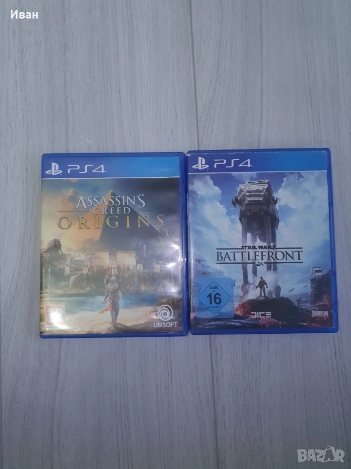 Assassin’s Creed Origins + Star Wars Battlefront (PS4) – Отлично състояние, снимка 1