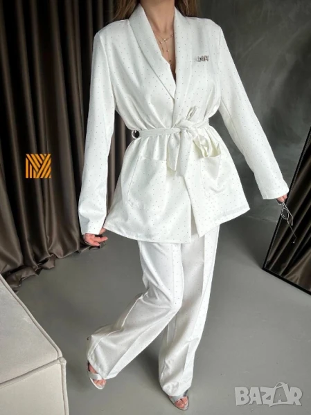 дамски комплекти с камъни miu miu сако и панталон , снимка 1