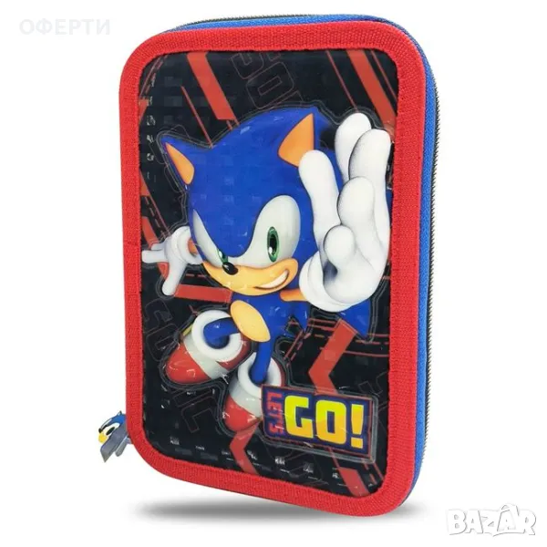 Пълен Несесер Двоен син червен Sonic 13.5x20x5cm арт No229280, снимка 1