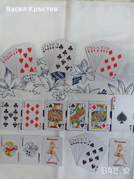 ROCOCO карти за игра - ГДР, Playboy, Bee №99 USA, Руски, - Зарове за игра, - Стари реклами от ПТ, снимка 1