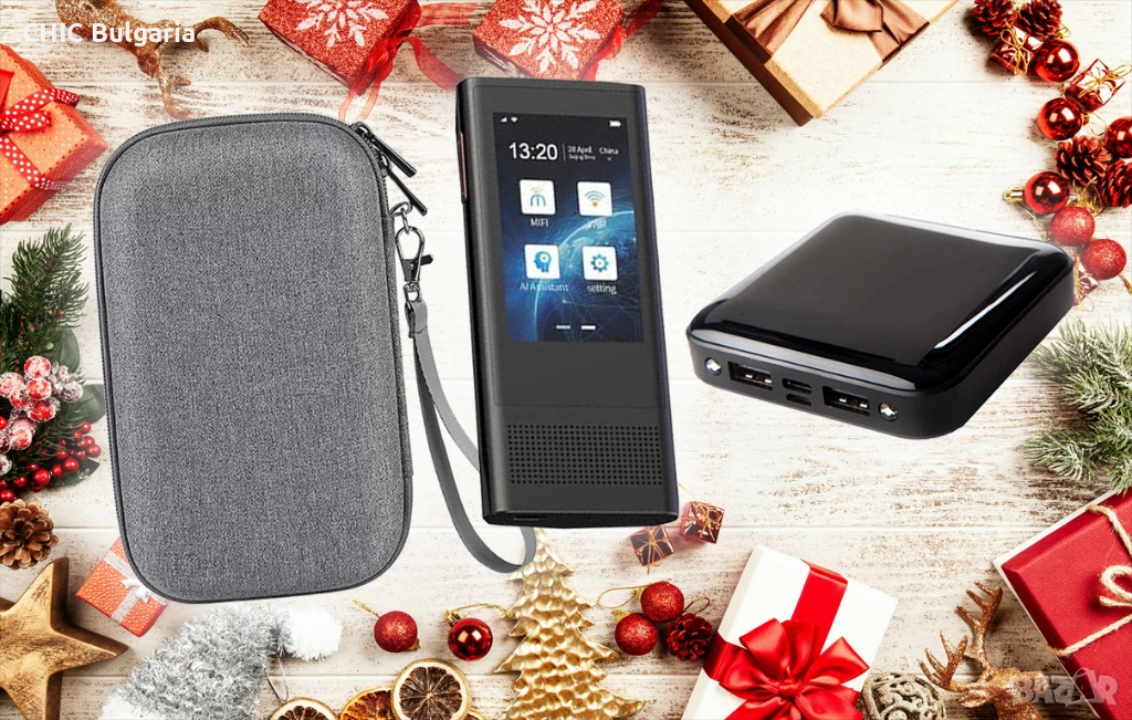 AI преводач със 117 езика, външна батерия и стилен калъф + Подарък коледни лакомства, снимка 1