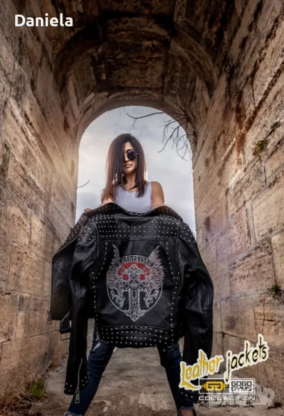 Намалено!!! Кожено яке Dirty12 Wing Skull ръчна изработка Германия , снимка 1