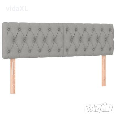 vidaXL Горни табли за легло, 2 бр, светлосива,80x7x78/88 см, плат(SKU:346354, снимка 1