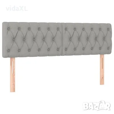 vidaXL Горни табли за легло, 2 бр, светлосива,80x7x78/88 см, плат(SKU:346354), снимка 1